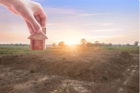 Icon representing land and plot sales